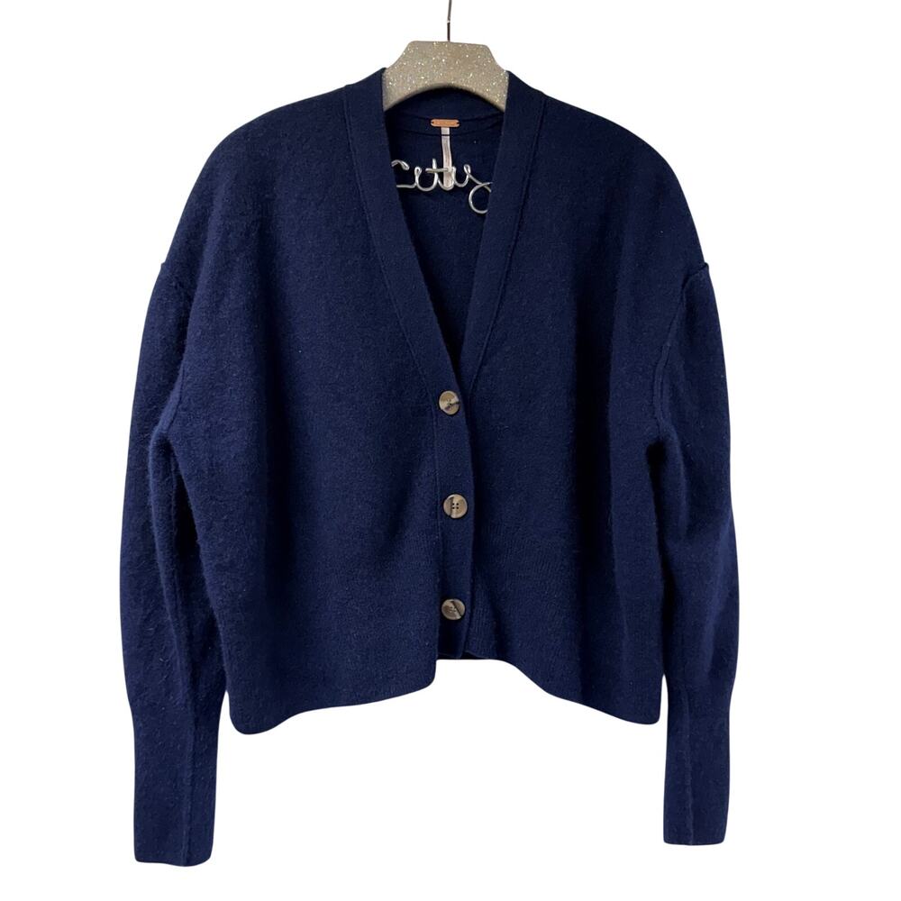 Free People Navy Blue 100% Cashmere Sweater Small
